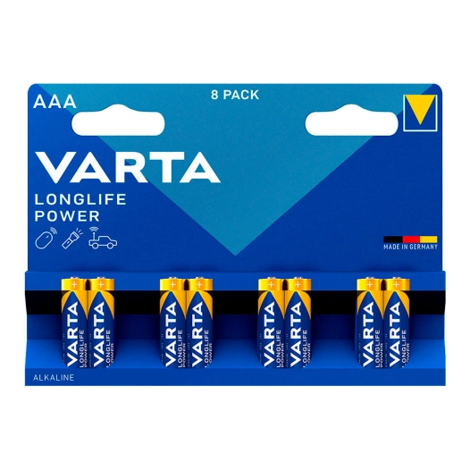 20 S.Of. Pile Varta Longlife Power Aaa - Lr03 (EMBALLAGE 8 Unit) Ø10,5x44,5mm