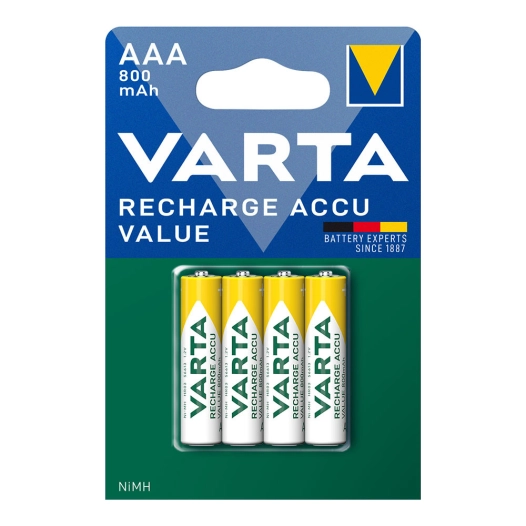 Pile Varta Rechargeable Accu Aaa - Lr03 800ma (EMBALLAGE 4 Unit) Ø10,5x44,5mm