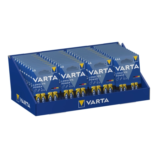 Exposant Carton De Table Varta He 30 Blister Lr06 Aa 4 Unit + 13 Blisters Lr03 Aaa 4 Unit Varta 36x28x17cm
