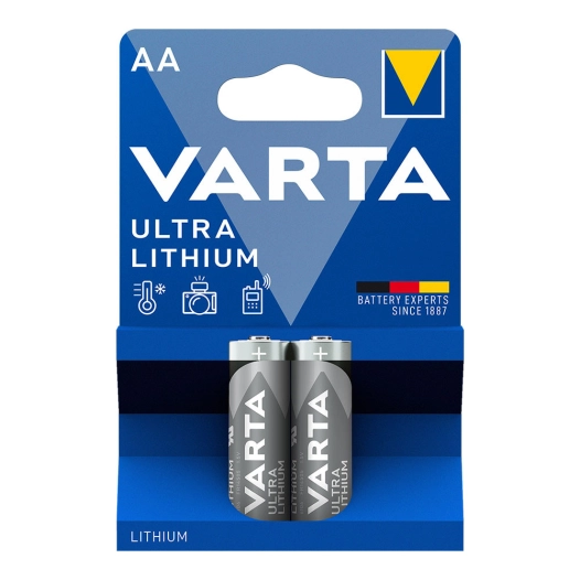 Pile Varta Ultra Lithium Aa - Lr06 (EMBALLAGE 2 Unit) Ø14,5x50,5mm