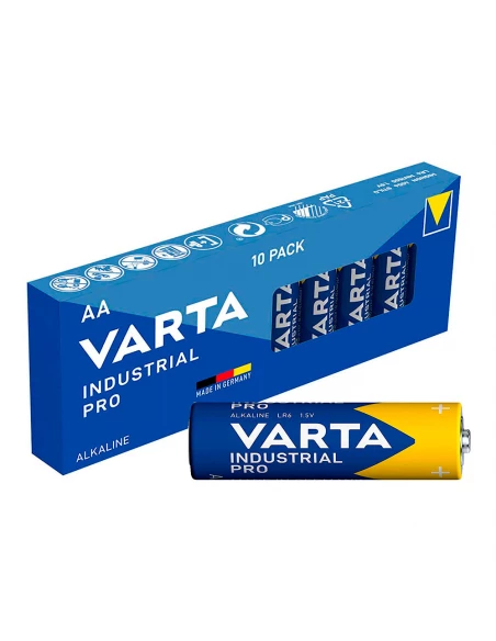 Pack 10 Piles Aa Lr06 Varta Industrial Pro Ø14,5x50,5mm