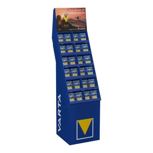 Presentoir Carton Piles Varta ''ENERGY'' 52 Blisters De 6xaaa Lr03 + 100 Blisters De 6xaa Lr06 Varta 40x40x148cm