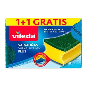 4 Nailsaver Plus Antibactérien 1+1 Récureur 162590 Vileda