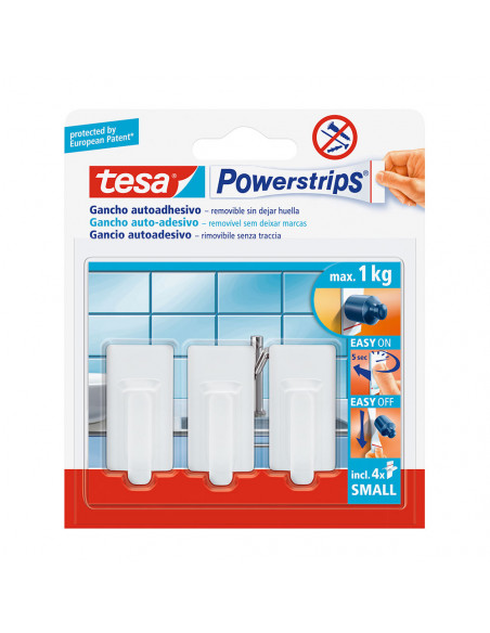 Tesa Powerstrips Jusqu'à 1kg Classic Blanc 57530