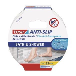 Tesa Ruban Antidérapant Bain Et Douche 5m X 25mm Transparente.
