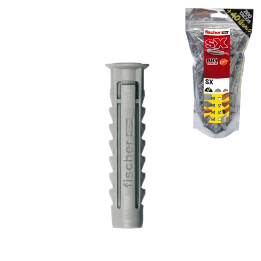 Big Pack chevilles plastiques Sx 6x30 200+40 pièces Gratuites - Fischer