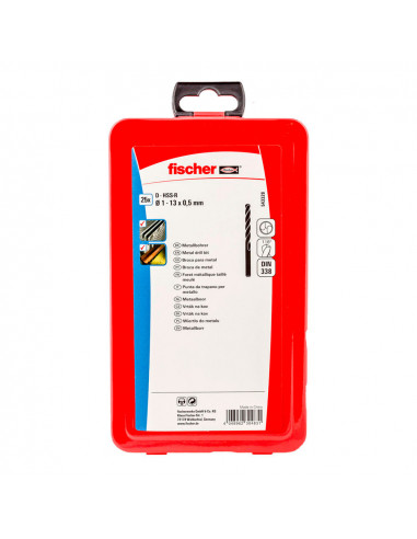 Pack 25 Forets Métalliques Hss-R Din338 1-13 543328 Fischer