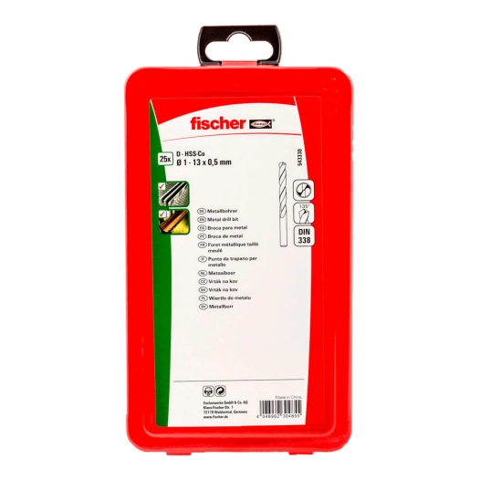 Pack 25 Forets Métalliques Hss-Co Din338 1-13 543330 Fischer