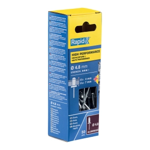 15 Blister 50 Rivets Ø4.8x10mm. Alu + Embout 5000387 Rapid
