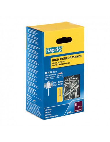 16 Rivets hautes performances Ø4.8 x 12mmALU - Boite de 300