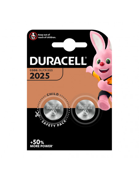 10 Micro Pile Lithiun Bouton Duracell Cr2025 3v (EMBALLAGE 2 Unid) Ø20x2,5mm