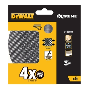 S.Of. Pack 5 Grilles A Poncer Ø125mm Grain: 60 Pour Ponceuses Rotoorbitales Dtm8560-Qz Dewalt