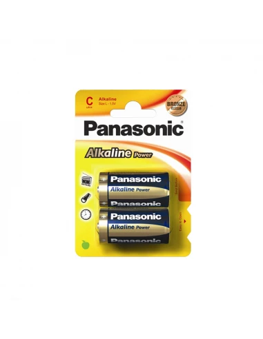 12 Pile Alkaline Panasonic Bronze C - Lr14 1,5v (EMBALLAGE 2 Unit) Ø26,2x50mm