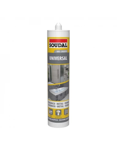 6 Silicone Universelle Grise 280ml 115927 Soudal.