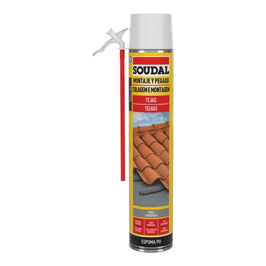 Mousse Pu Pour Tuiles Manuel Grise 750ml Soudal