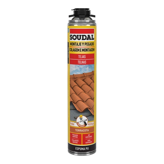 Mousse Pu Pour Tuiles Pistolet Rouge 750ml Soudal