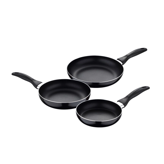 Set 3 Poêles (16+20+24cm) Aluminium Pressé, Marine Noir, San Ignacio