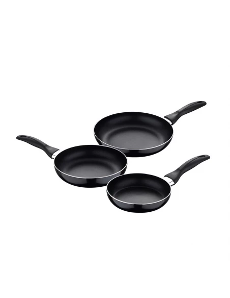 Set 3 Poêles (16+20+24cm) Aluminium Pressé, Marine Noir, San Ignacio