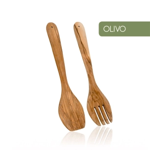 Couverts A Salade Bois D'olivier Metaltex