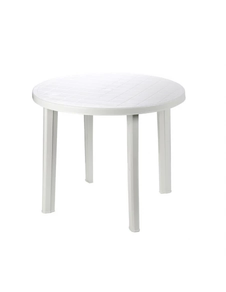 Table Ronde Pour L'extérieur. Couleur: Blanc Ø90x72cm Ipae Progarden