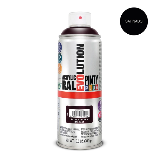 Peinture En Aérosol Pintyplus Evolution 520cc Ral 9005 Noir Foncé Satiné