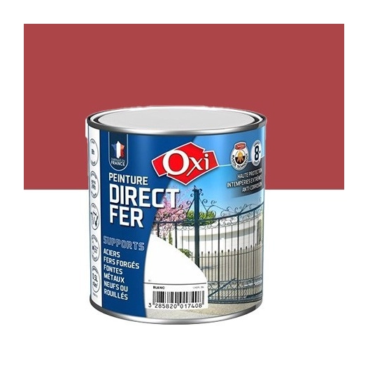 Peinture OXI Direct Fer 0.5 Litre rouge vif - OXI