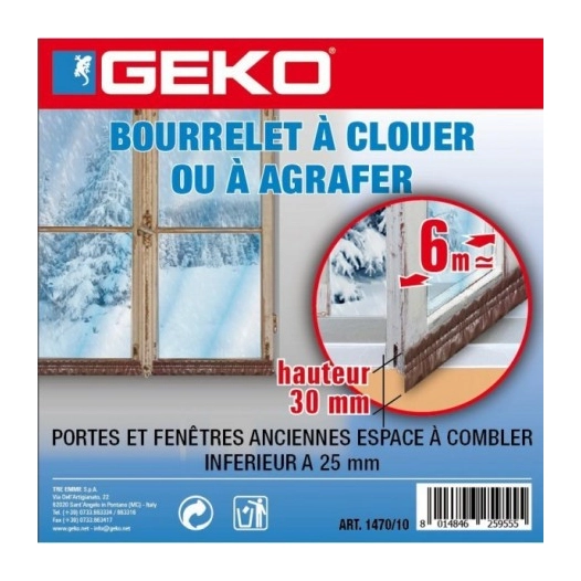 GEKO Bourrelet à clouer 6mx30mm marron - GEKO