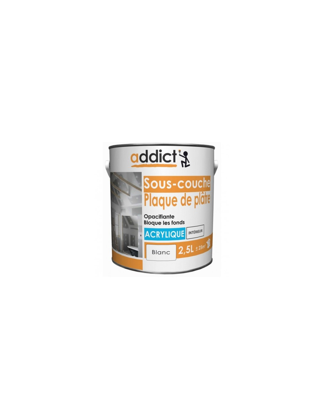 Peinture Souscouche acrylique 2.5 litres blanc ADDICT