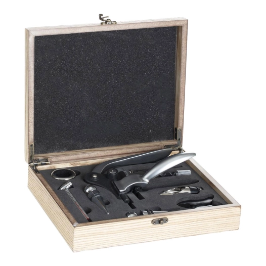 Coffret Bois Sommelier 9 Pièces