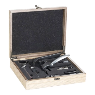 Coffret Bois Sommelier 9 Pièces
