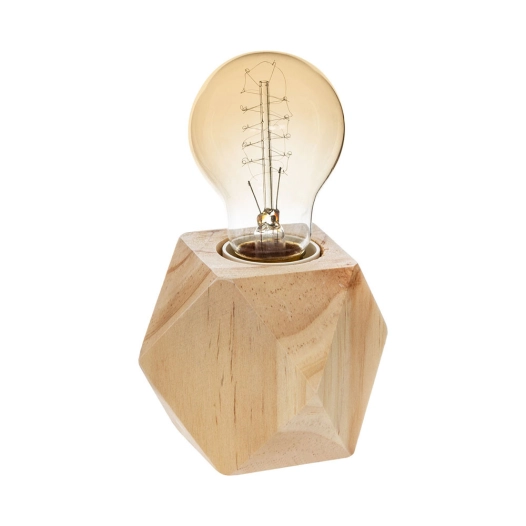 Lampe De Table En Bois E27 (AMPOULE Non Incluse). 8x7.5cm