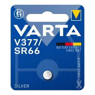 Micro Pile Bouton Varta Silver Sr66 - V377 1,55v (EMBALLAGE 1 Unit) Ø6,6x2,0 Mm
