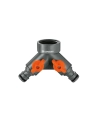 Double Distributeur Pour Robinets 21mm (1/2'') 26,5mm (3/4'') 33,3mm (1'') (BLISTER) Gardena