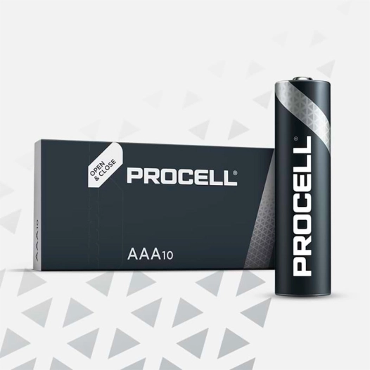 Pile Alkaline Procell Duracell Aaa - Lr03 1,5v (BOITE 10 Unités) Ø10,5x44,5mm