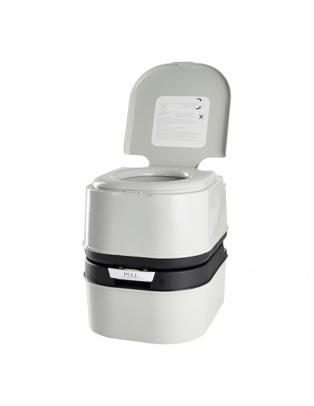 Toilette Portable Pour Le Camping 24 L. 36x44x44cm Couleur Gris/Noir