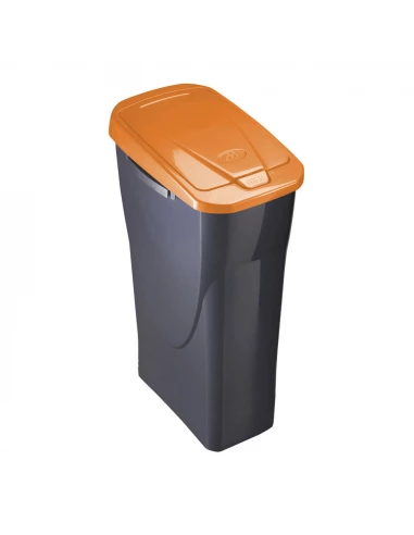 Poubelle 15 Litres Ecobin Avec Couvercle Noir/Oranje 31x20x42cm Mondex