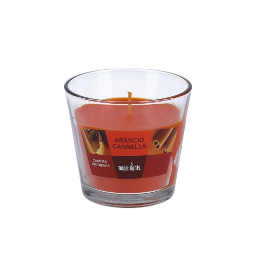 4 Bougie Parfumée En Verre De Glace Orange-Cannelle 150 Gr.Magic Lights