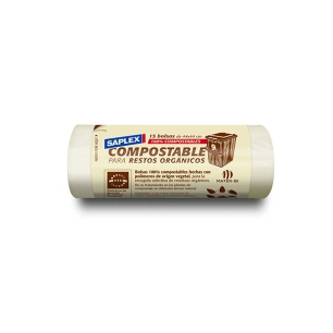 Sac poubelle Compostable 9 litres 15 Unités Saplex 44x44cm