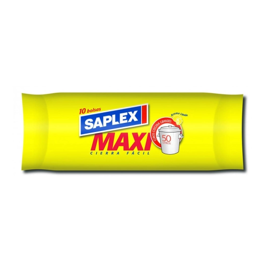 6 Sac Poubelle Maxi Citron Couleur Blanche 50l 10 Unit. Saplex 57x70cm