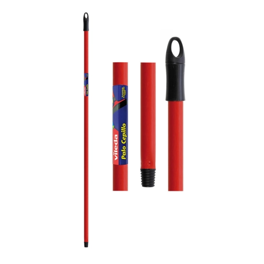 Manche pour brosse rugueuse – 125 cm – aluminium rouge – VILEDA (réf. 100365 / 77631)