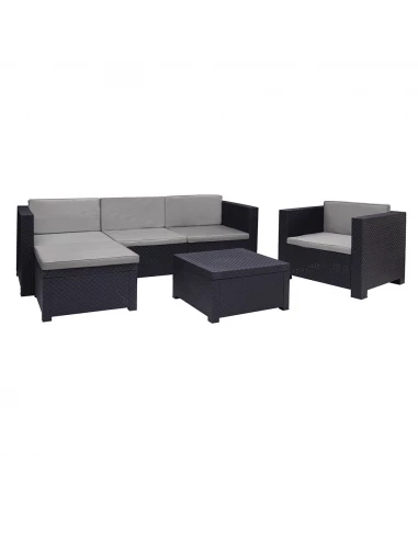 Ensemble Jardin/Terrasse Canapé+Fauteuil+Table Manhattan Graphite Sp Berner