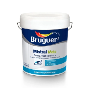 Peinture Plastique Blanche Mat Mistral 15 Litres. Bruguer Pour Interieur Et Exterieur 5586672