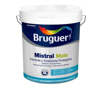 Peinture Plastique Blanche Mat Mistral 4 Litres. Bruguer Pour Interieur Et Exterieur. 5586674