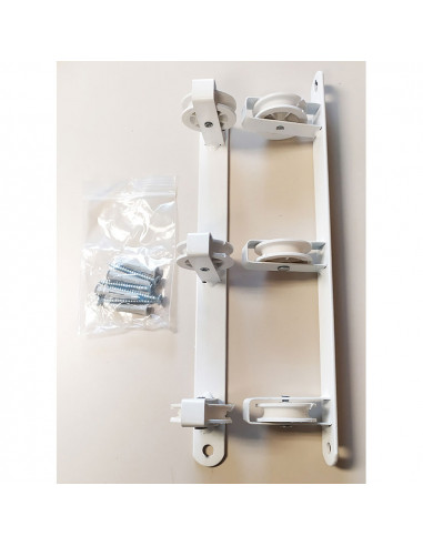 Porte-Vêtements Mural Basic Avec 3 Poulies Blanc 37x5x5cm