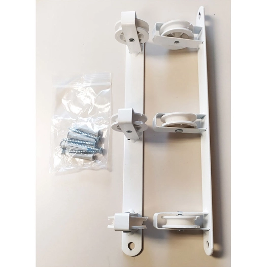 Porte-Vêtements Mural Basic Avec 3 Poulies Blanc 37x5x5cm