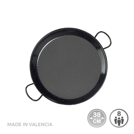 Poêle À Paella Traditionnelle En Acier Émaillé Ø38cm (8 Personnes). Vaello