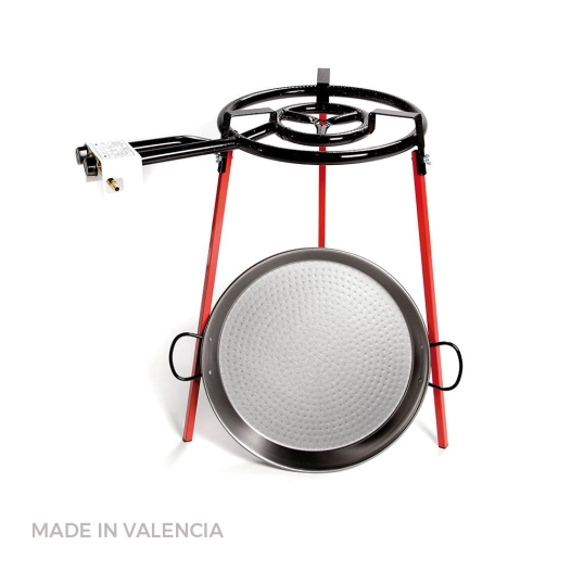 Kit Poele À Paella Polie 46cm Avec Trépied Et Bruleur Gaz 400mm Vaello