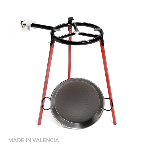 Kit Poele À Paella Polie 38cm Avec Trépied Et Bruleur Gaz 300mm. Vaello