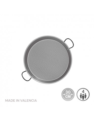 Paella En Acier Poli Pour Induction Et Vitroceramique Ø30cm (4 Personnes). Vaello