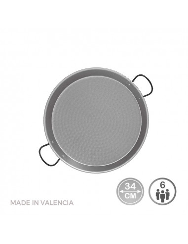 Paella En Acier Poli Pour Induction Et Vitroceramique Ø34cm (6 Personnes). Vaello